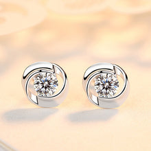 Load image into Gallery viewer, S925 pure silver rose earrings with petal shaped earrings, Korean minimalist women&#39;s mini clover rose petal earrings