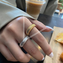 Load image into Gallery viewer, Temperament spiral pattern metal texture open index finger ring Hong Kong style anchor jewelry