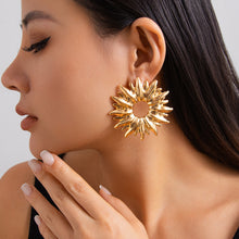 Load image into Gallery viewer, New Fashionable Metallic Hollow Sunflower Earrings with Exaggerated Irregular Earrings