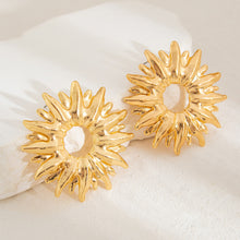 Load image into Gallery viewer, New Fashionable Metallic Hollow Sunflower Earrings with Exaggerated Irregular Earrings