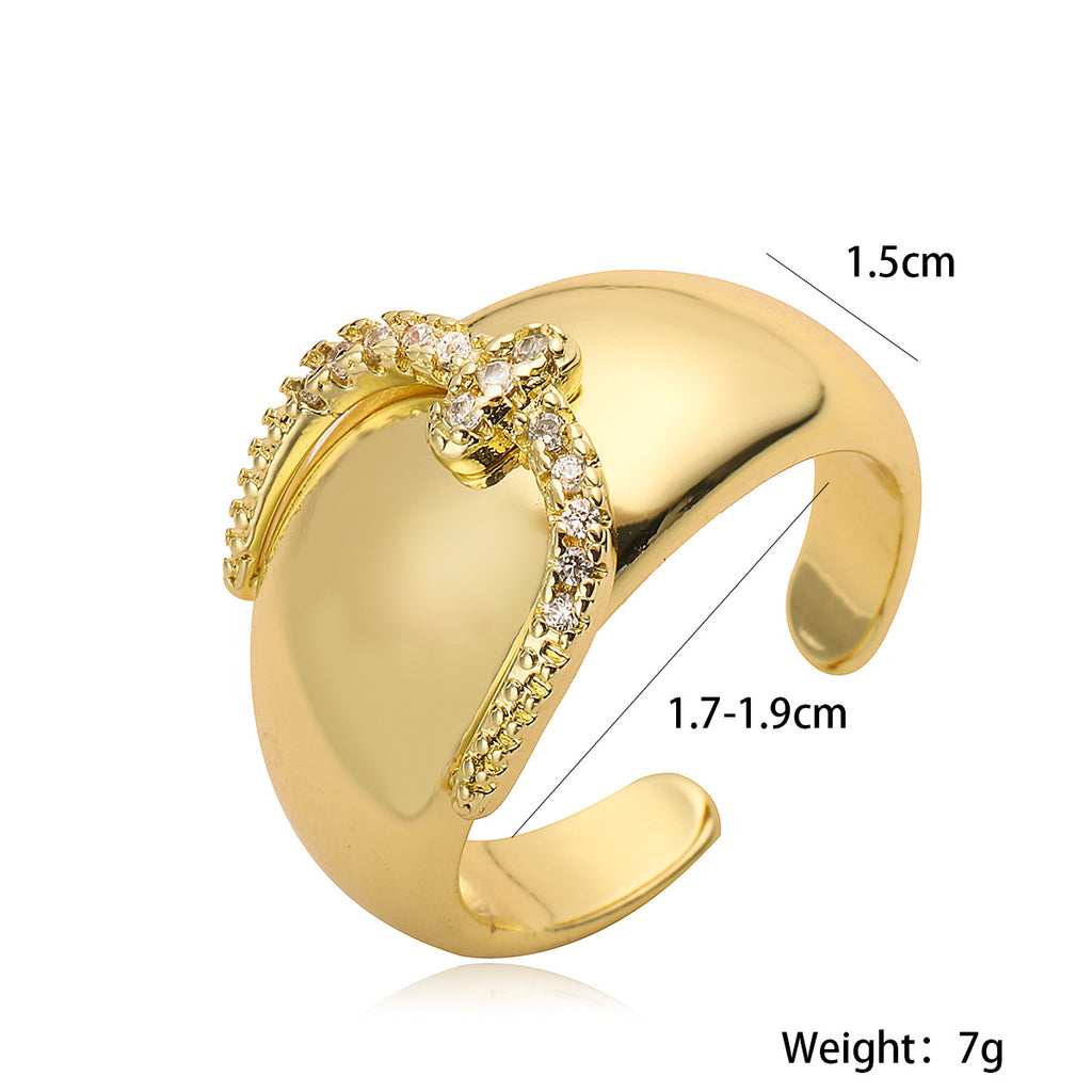 European and American Geometric Open Ring Women's Simple, Light Luxury Personalized Ring New