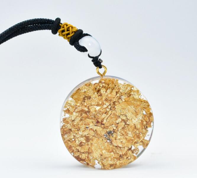 Pendant necklace crystal gravel resin pendant