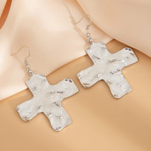 Load image into Gallery viewer, Exaggerated Cross Earrings Geometric Metallic Earrings Hot Selling