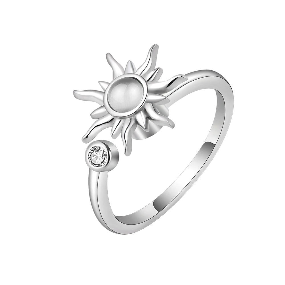 Sunflower Ring Rotating Ring Female Stress Relieving and Pressure Relieving Ring