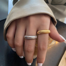 Load image into Gallery viewer, Temperament spiral pattern metal texture open index finger ring Hong Kong style anchor jewelry