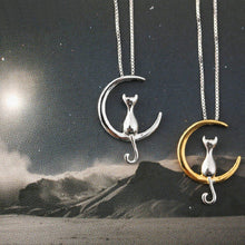 Load image into Gallery viewer, Cat Moon Pendant Necklace