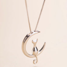 Load image into Gallery viewer, Cat Moon Pendant Necklace