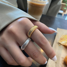 Load image into Gallery viewer, Temperament spiral pattern metal texture open index finger ring Hong Kong style anchor jewelry